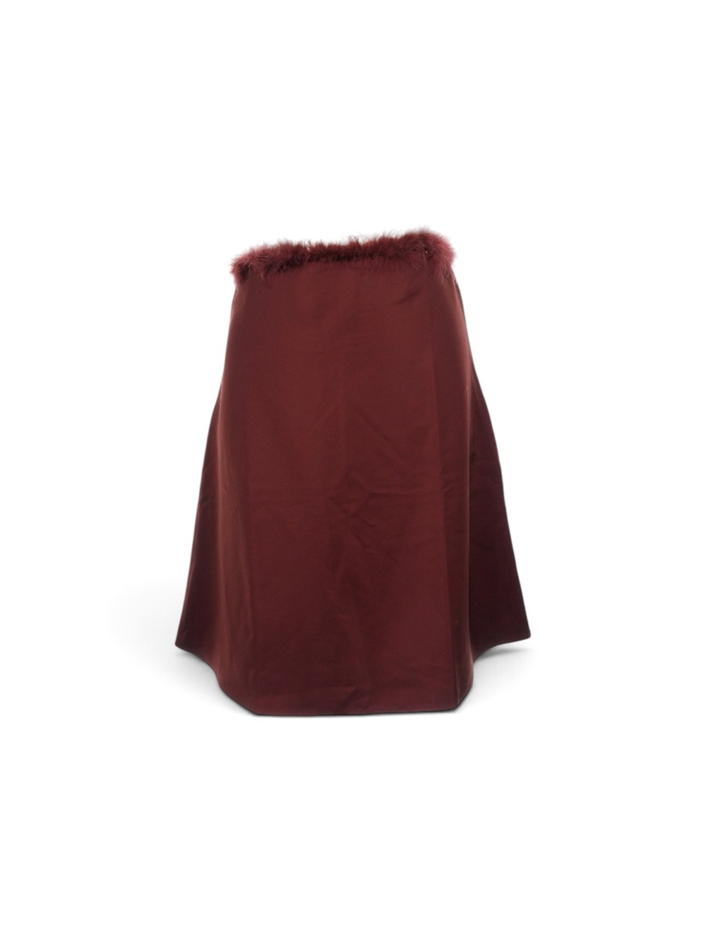 WeWoreWhat Burgundy Midi Skirt With Feather Waistband Size 14
